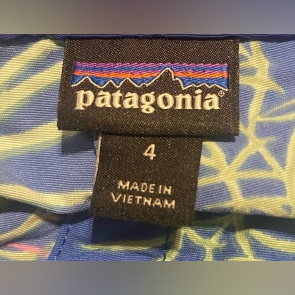 Patagonia Board Shorts Womens Size 4 Blue Wavefarer Floral Drawstring - Picture 3 of 3